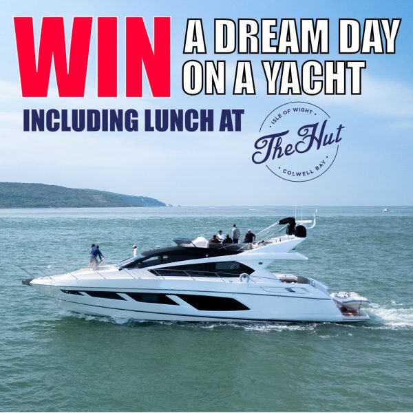 Win the ultimate luxury day out for 10 people, cruising from Sandbanks onboard a 65ft Sunseeker, to the world famous Hut restaurant on the Isle of Wight for lunch! Prize package in excess of £8000